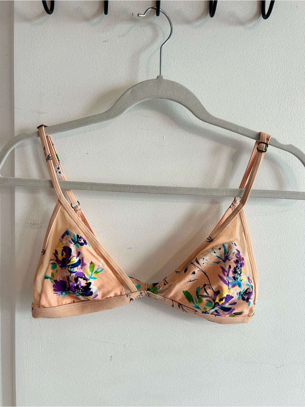 RipCurl Peach Floral Triangle Swim Top